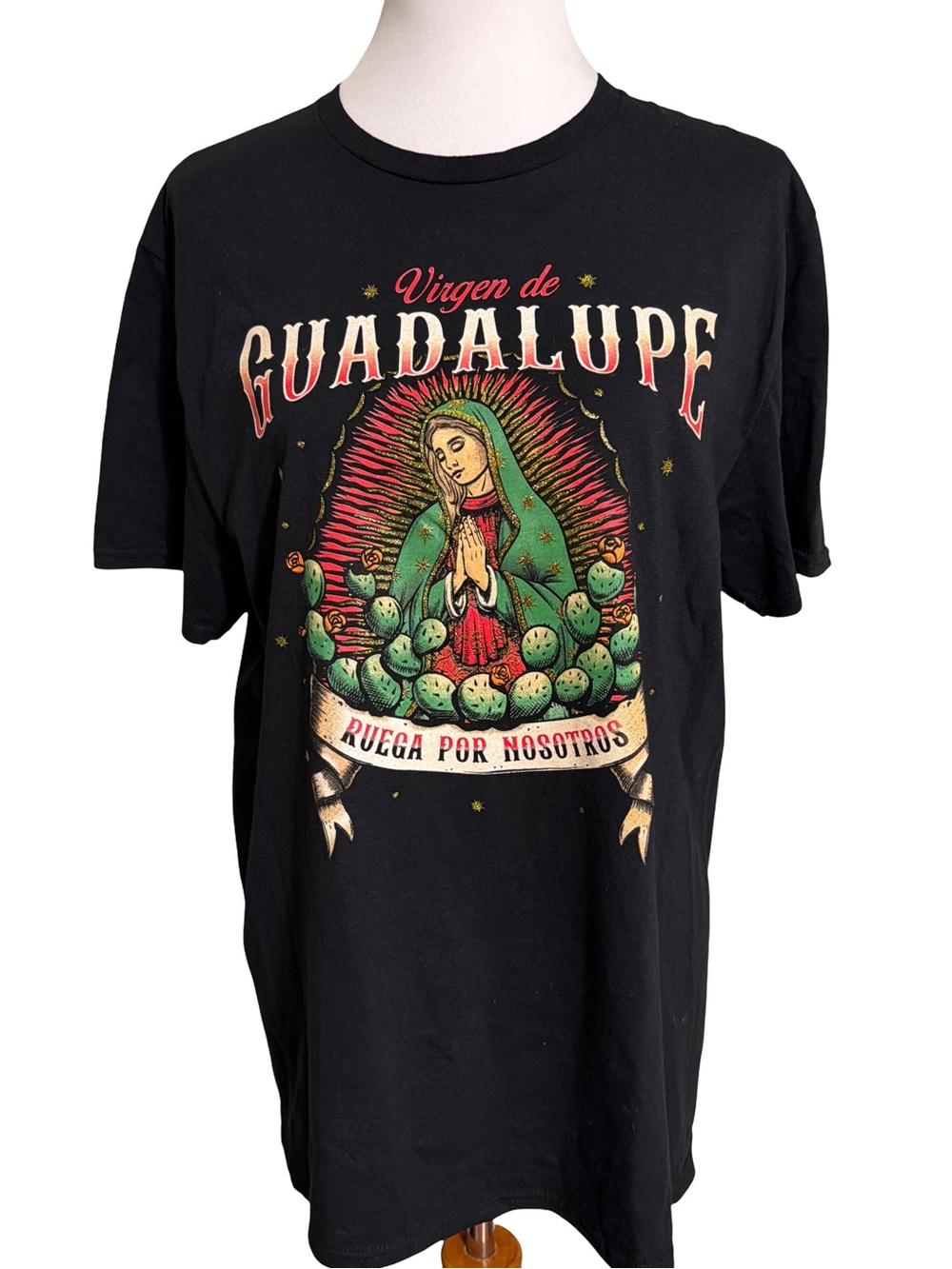 Eighty Eight Virgen de Guadalupe Graphic Tee - Black, Green, Red